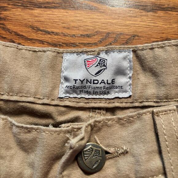 Tyndale Flame Resistant Tan Cargo Pants Cal 15 Cat 2 Size 34/28 Made in USA - Picture 3 of 13